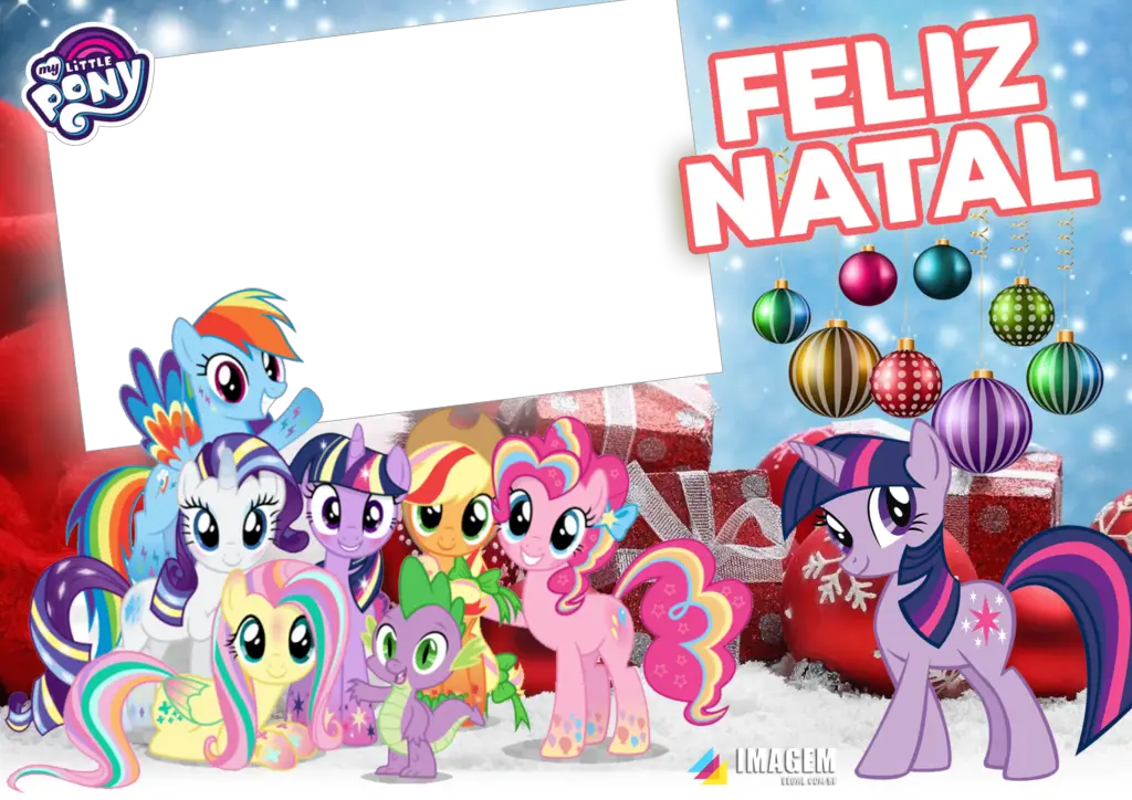 Moldura Feliz Natal My Little Pony PNG - Imagem Legal